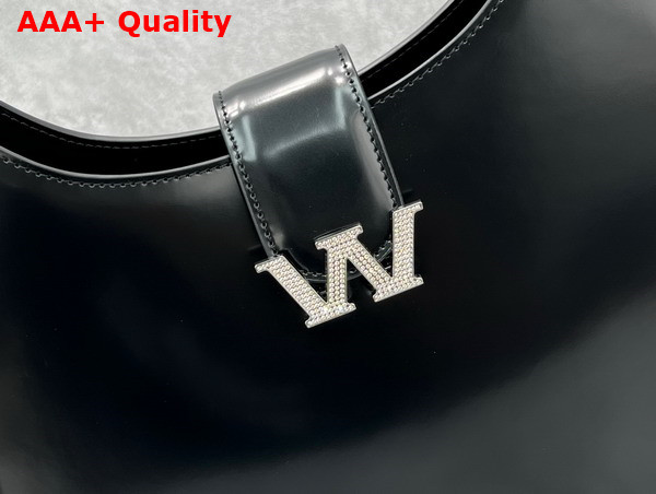 Alexander Wang W Legacy Large Hobo Bag in Black Leather with Silver Metal W Replica