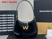 Alexander Wang W Legacy Small Hobo Bag in Black Leather with Gold Metal W Replica