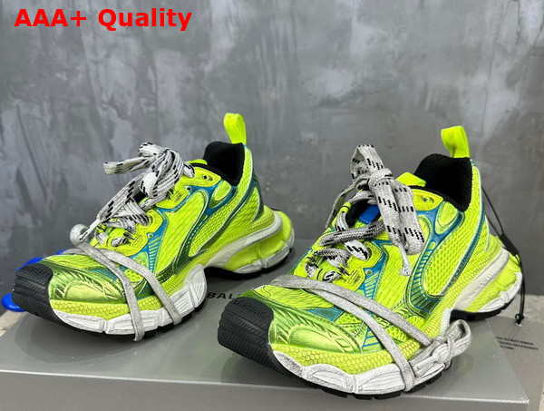Balenciaga 3XL Sneaker in Neon Yellow and Blue Mesh and Polyurethane Replica