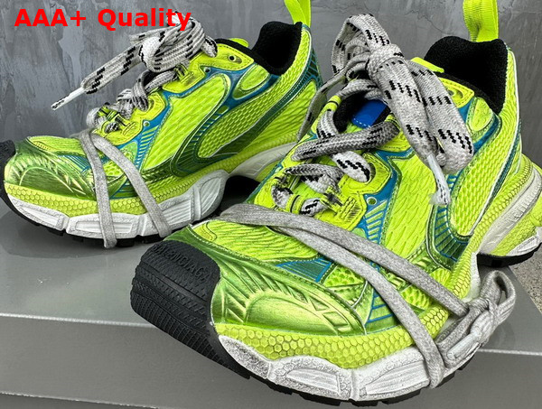 Balenciaga 3XL Sneaker in Neon Yellow and Blue Mesh and Polyurethane Replica