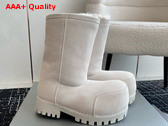 Balenciaga Alaska Fur Ankle Boot in White Split Calfskin and Synthetic Material Replica