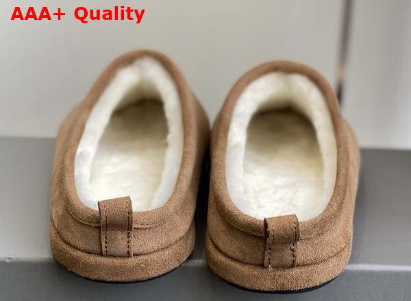 Balenciaga Alaska Slipper in Beige Split Calfskin and Off White Synthetic Material Replica