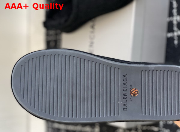 Balenciaga Alaska Slipper in Black Split Calfskin and Synthetic Material Replica