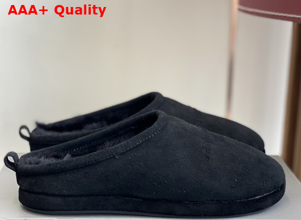 Balenciaga Alaska Slipper in Black Split Calfskin and Synthetic Material Replica