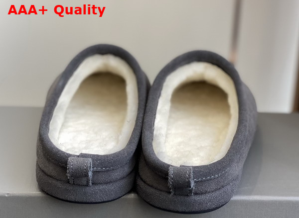 Balenciaga Alaska Slipper in Grey Split Calfskin and Off White Synthetic Material Replica