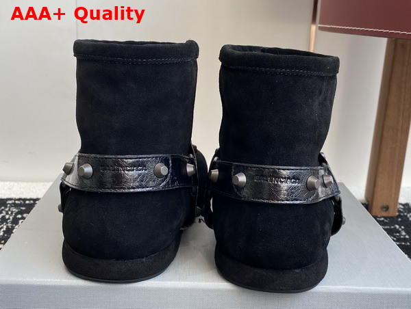 Balenciaga Alaska Soft Bootie in Black Split Calfskin and Synthetic Material Replica