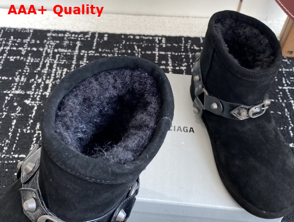 Balenciaga Alaska Soft Bootie in Black Split Calfskin and Synthetic Material Replica