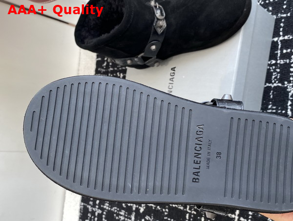 Balenciaga Alaska Soft Bootie in Black Split Calfskin and Synthetic Material Replica