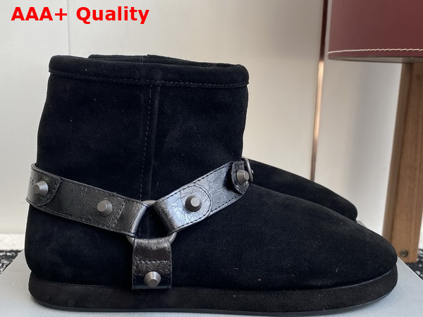 Balenciaga Alaska Soft Bootie in Black Split Calfskin and Synthetic Material Replica