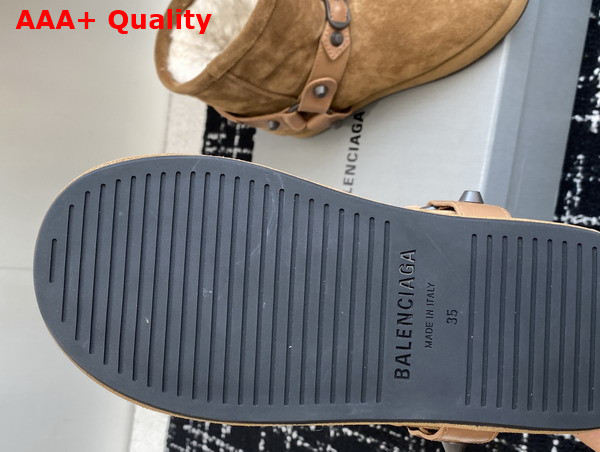 Balenciaga Alaska Soft Bootie in Camel Split Calfskin and Synthetic Material Replica