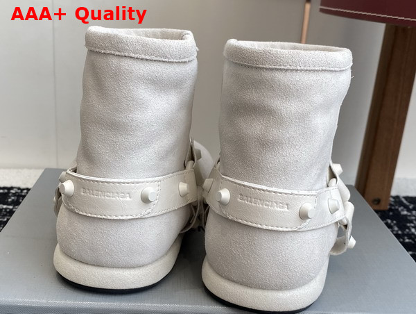 Balenciaga Alaska Soft Bootie in White Split Calfskin and Synthetic Material Replica