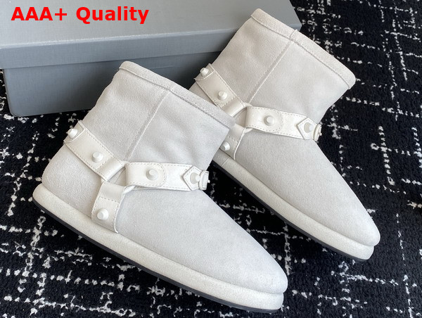 Balenciaga Alaska Soft Bootie in White Split Calfskin and Synthetic Material Replica