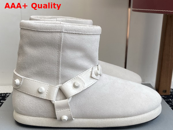Balenciaga Alaska Soft Bootie in White Split Calfskin and Synthetic Material Replica