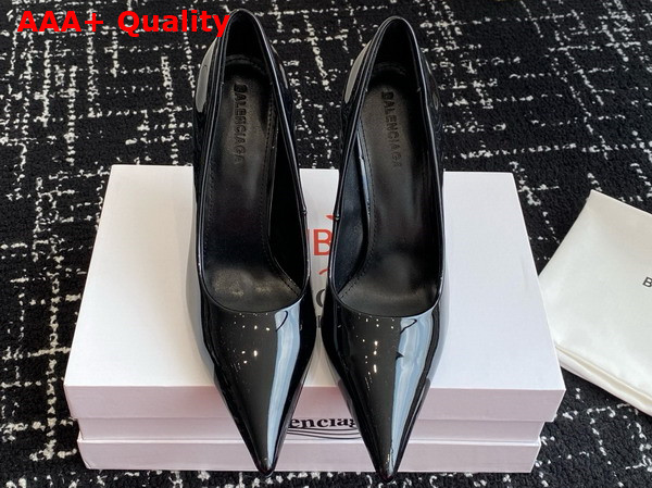 Balenciaga Avenue 110mm Pump in Black Glossy Patent Calfskin Replica