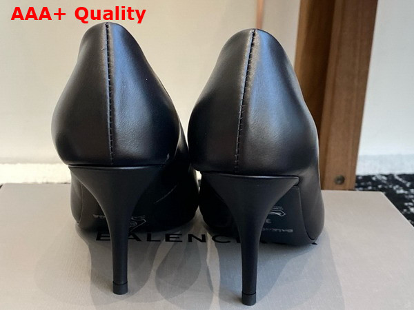 Balenciaga Avenue BB Editor 90mm Pump in Black Shiny Soft Calfskin Replica