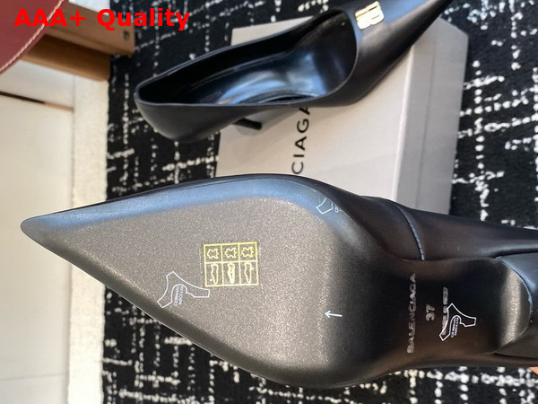 Balenciaga Avenue BB Editor 90mm Pump in Black Shiny Soft Calfskin Replica