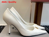 Balenciaga Avenue BB Editor 90mm Pump in White Shiny Soft Calfskin Replica