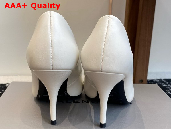 Balenciaga Avenue BB Editor 90mm Pump in White Shiny Soft Calfskin Replica