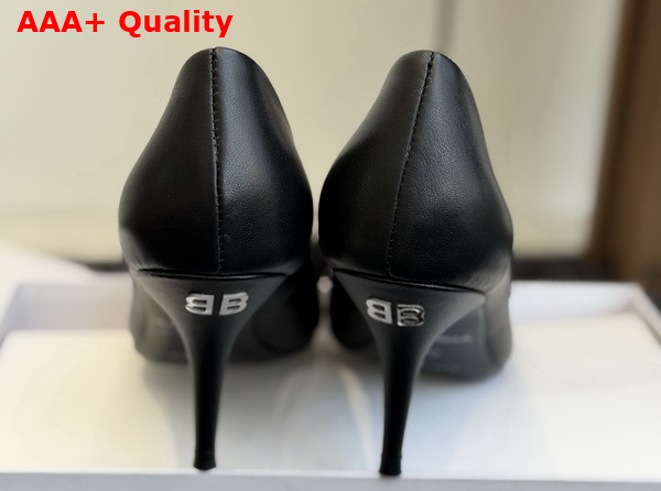 Balenciaga Avenue Palazzo 90mm Pump in Black Calfskin and Rhinestones Replica