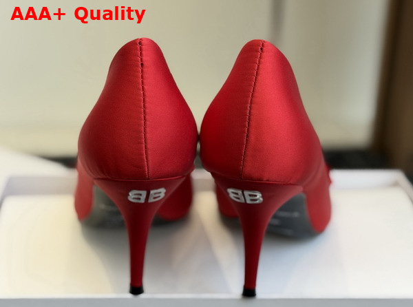 Balenciaga Avenue Palazzo 90mm Pump in Red Satin and Rhinestones Replica