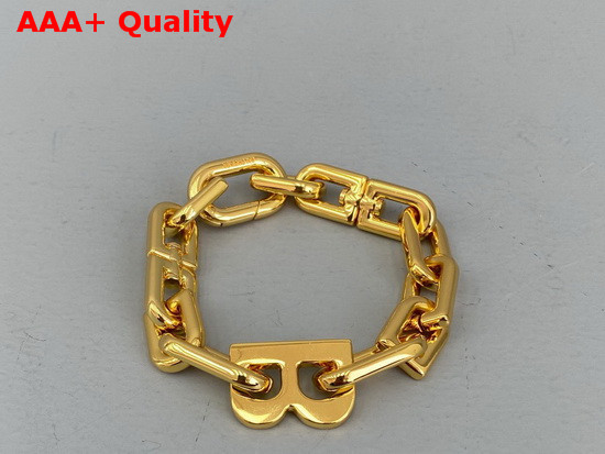 Balenciaga B Chain Thin Bracelet in Gold Replica