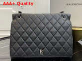 Balenciaga B Large Shoulder Bag in Black Quilted Nappa Calfskin Replica