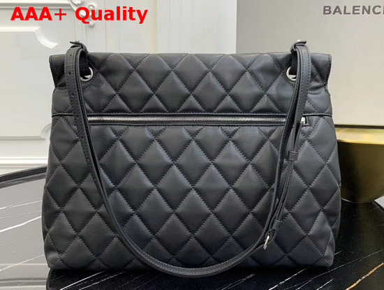 Balenciaga B Large Shoulder Bag in Black Quilted Nappa Calfskin Replica