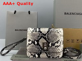 Balenciaga B Small Bag in Black and White Python Printed Calfskin Replica
