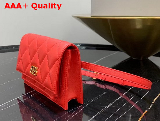 Balenciaga BB Belt Bag in Red Quilted Nappa Calfskin Replica