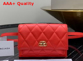 Balenciaga BB Belt Bag in Red Quilted Nappa Calfskin Replica