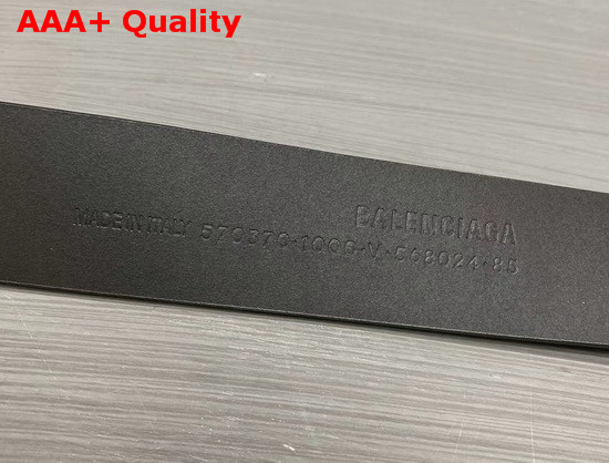 Balenciaga BB Belt in Black Calfskin and Antique Silver Buckle Replica
