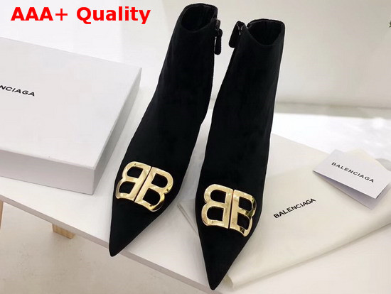 Balenciaga BB Booties in Black Velvet Replica