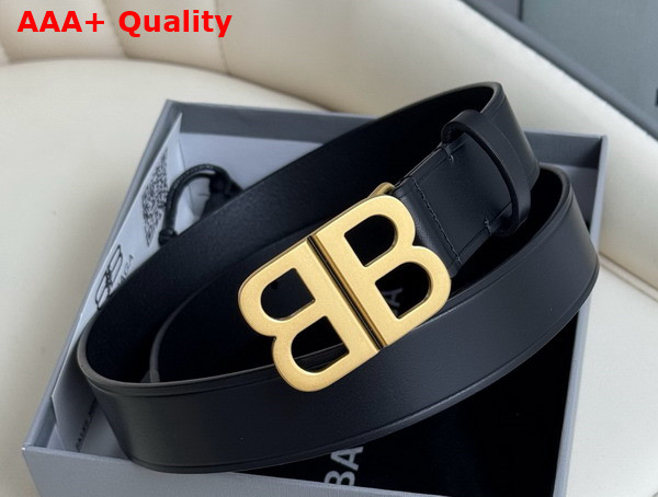 Balenciaga BB Hourglass Belt in Black Natural Calfskin Aged Silver Hardware Replica