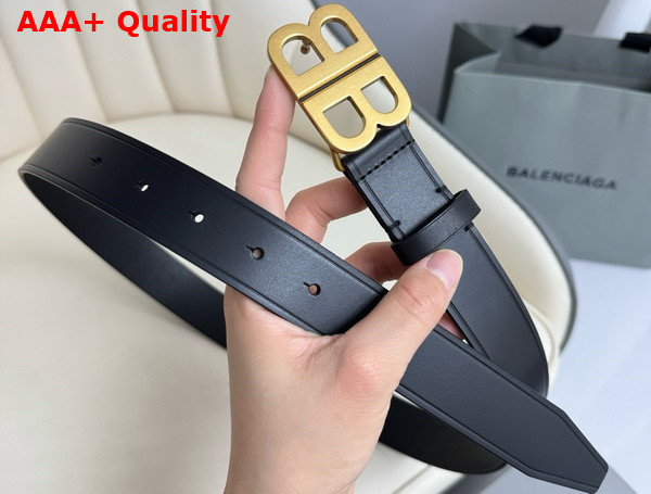 Balenciaga BB Hourglass Belt in Black Natural Calfskin Aged Silver Hardware Replica