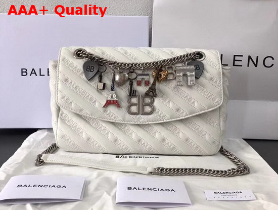 Balenciaga BB Round M Charms White Replica