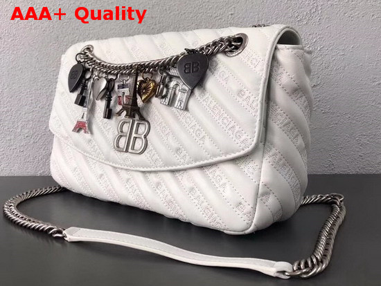 Balenciaga BB Round M Charms White Replica