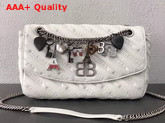 Balenciaga BB Round M Charms White Replica