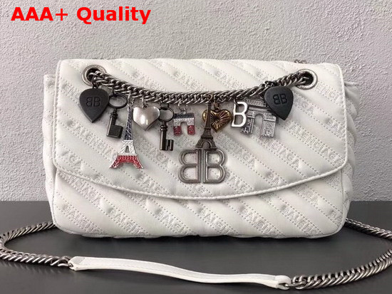 Balenciaga BB Round M Charms White Replica