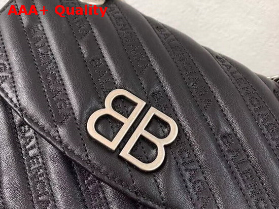 Balenciaga BB Round S Jacquard Logo Pattern Black Replica