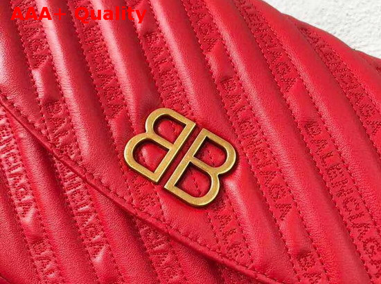 Balenciaga BB Round S Jacquard Logo Pattern Red Replica