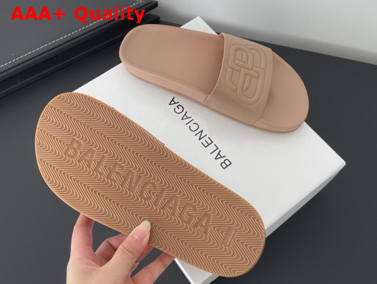 Balenciaga BB Slide Sandal in Beige Rubber Replica