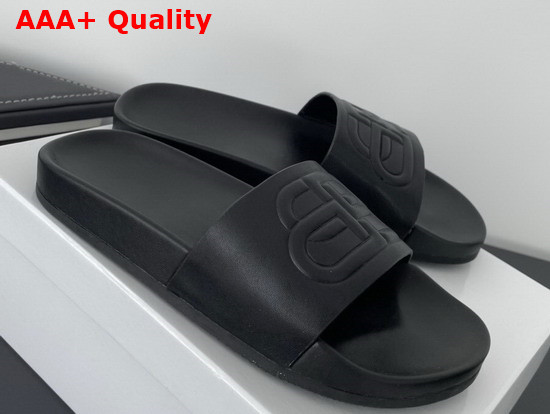 Balenciaga BB Slide Sandal in Black Rubber Replica