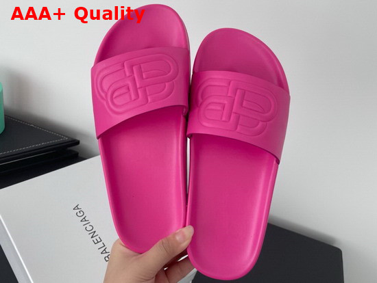 Balenciaga BB Slide Sandal in Pink Rubber Replica