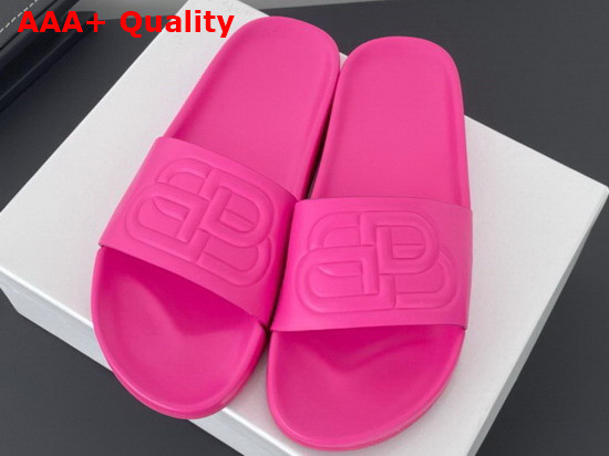 Balenciaga BB Slide Sandal in Pink Rubber Replica