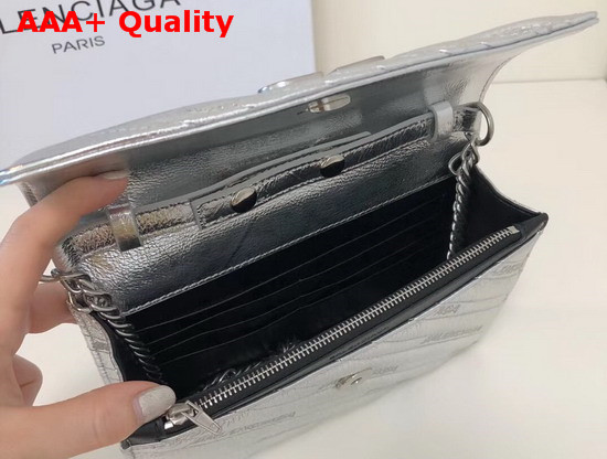 Balenciaga BB Wallet On Chain Metallic Effect Replica