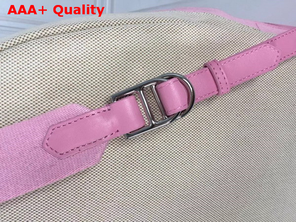 Balenciaga Backpack in Beige Cotton Canvas with Pink Leather Trim Replica