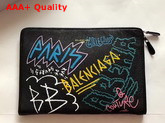 Balenciaga Bazar Pouch Graffiti Black Multicolor Replica