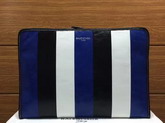 Balenciaga Bazar Pouch Multicolored Arena Leather Stripes Blue Black and White For Sale