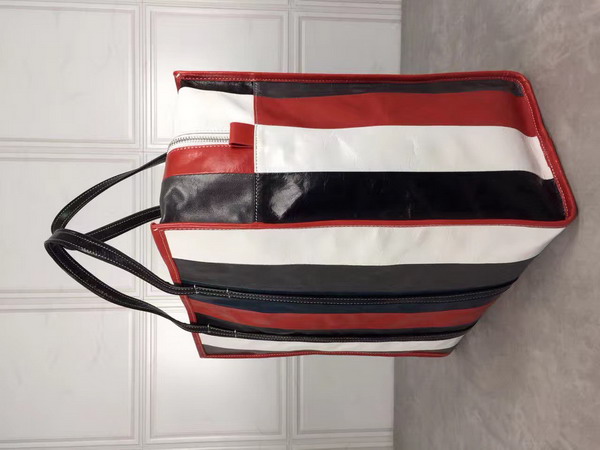 Balenciaga Bazar Shopper M Multicolored Leather Stripes For Sale