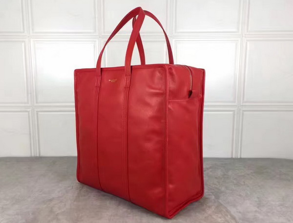 Balenciaga Bazar Shopper M Red Soft Crafted Vintage Lambskin For Sale